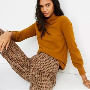 Madewell Yellow Mockneck Bubble-Sleeve Sweatshirt